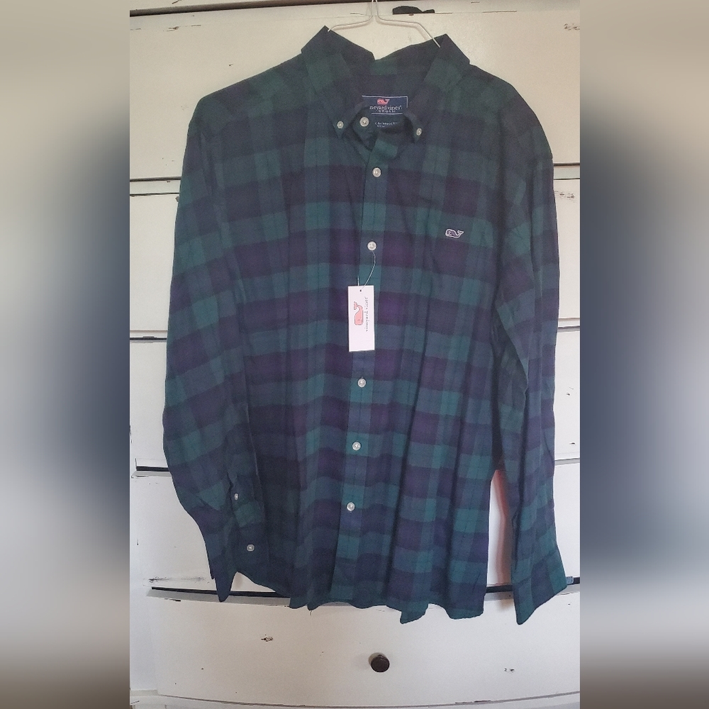 Men's Vineyard Vines Blackwatch Plaid Button Down size XL